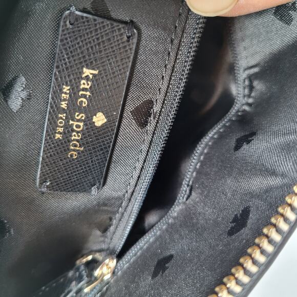 Kate Spade Womens Payton Dome Crossbody Fiesta Zip Polka Dots Bag Black Small - Picture 6 of 9